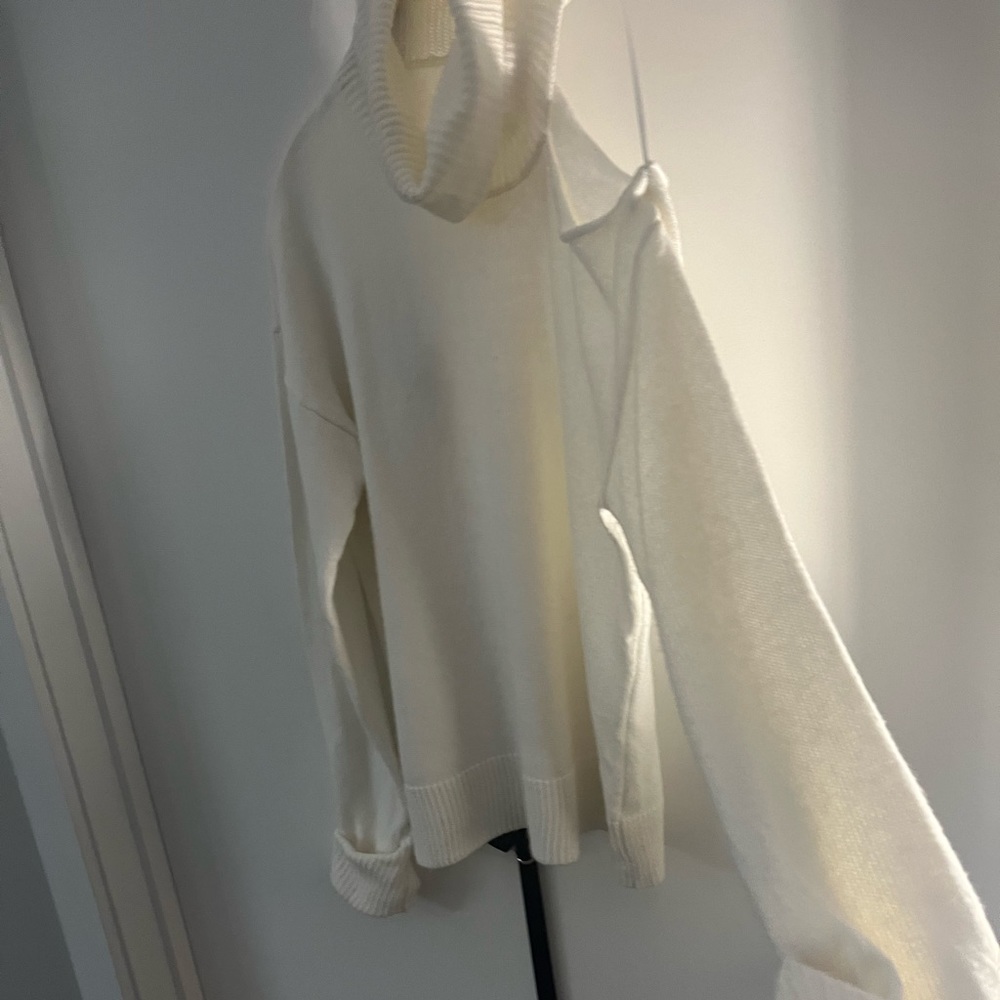 1.STATE Cutout Shoulder Turtleneck Sweater